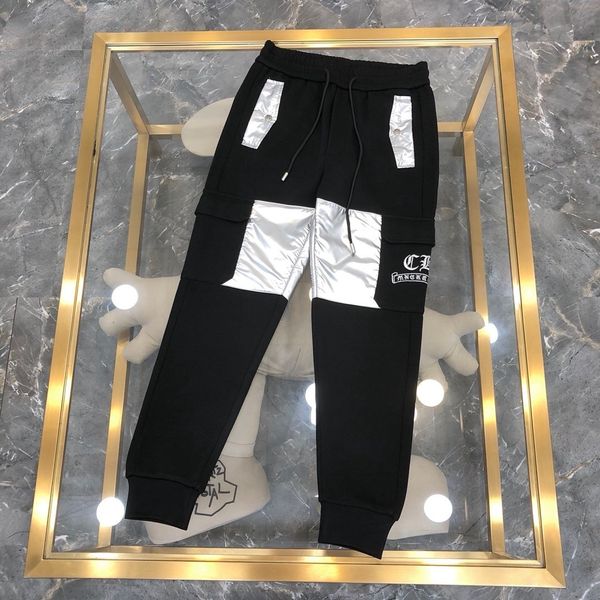 

chromehearts / crosin sanskrit вышивка плюшевой amp; утолщенный корсет повседневная спортивная одежда мужская рабочая одежда брюки, Black