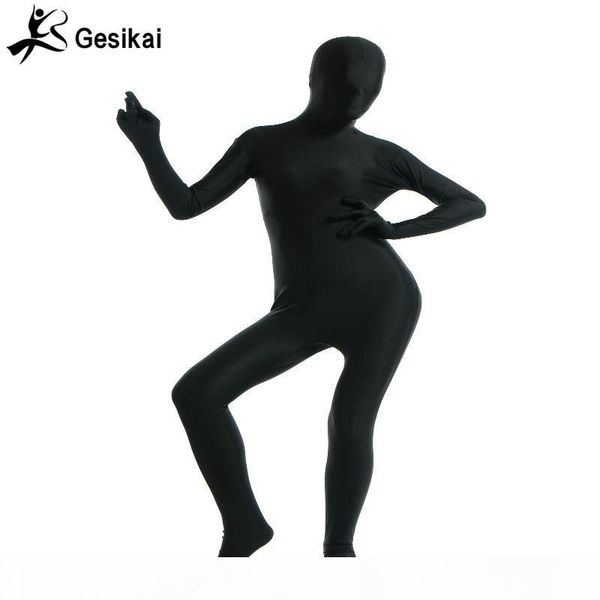 

women's spandex zentai full bodysuit lady back zipper tights suits dancewears women's full bodysuit cosplay halloween costumes, Black