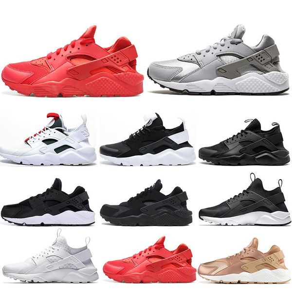 

wholesale huarache men womens running shoes 4.0 1.0 mens triple black white red green trainers sports sneakers huaraches size 36-45