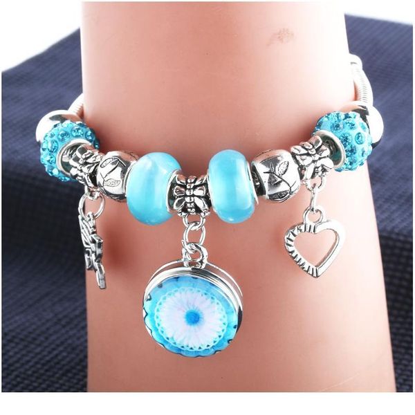 

2018 new 5 colors snap bracelet lobster buckle snake chain bangles beaded bracelet fit 18mm snap jewelry wo bbyoms, Golden;silver