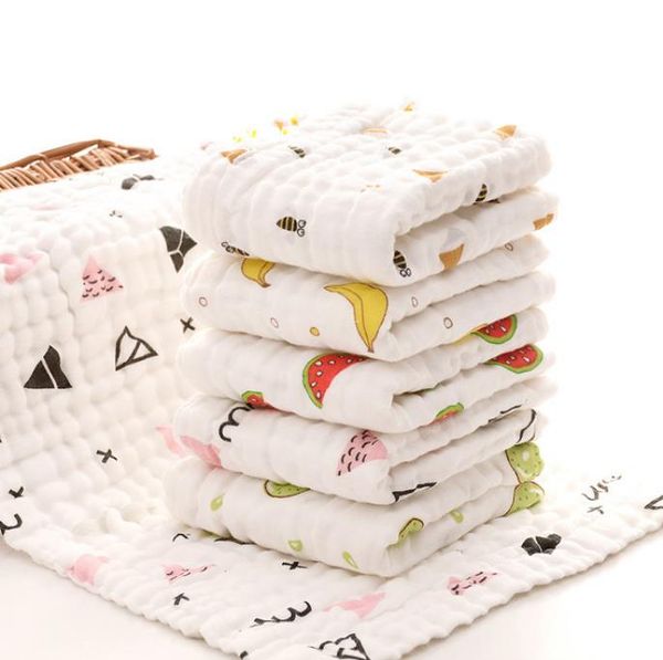 

muslin baby towels cotton gauze newborn burp cloths soft baby face towel newborn handkerchief infant washcloth 17 designs 1000pcs dw4154