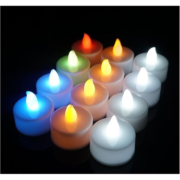 

led candle tea light flameless tealight colorful flame flashing candle lamp wedding birthday party christmas light decoration dbc