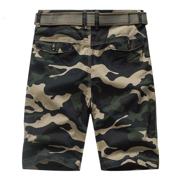 

2019 camouflage new solid men's loose casual multi pocket overalls shorts, White;black