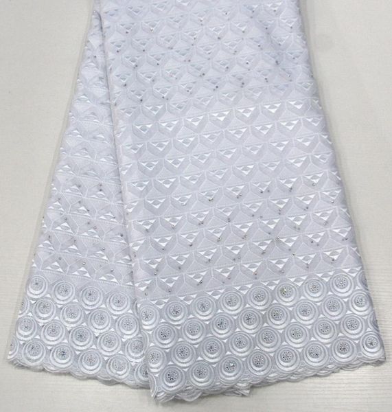 

2020 swiss voile lace dry lace white cotton embroidery african with stones for men kids clothes 5yard/lotsyf, Pink;blue