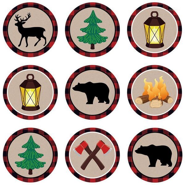 

gift wrap 20 sheets cartoon sealing stickers round shaped labels1