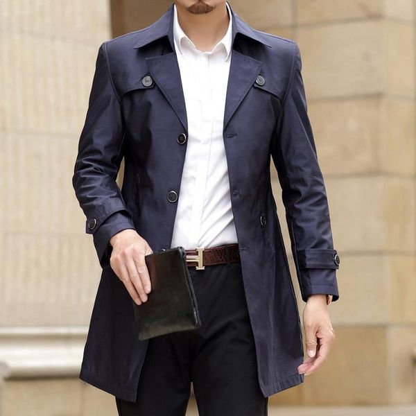 

plus size -9xl spring autumn men trench coats superior quality buttons male fashion outerwear jackets windbreaker, Tan;black