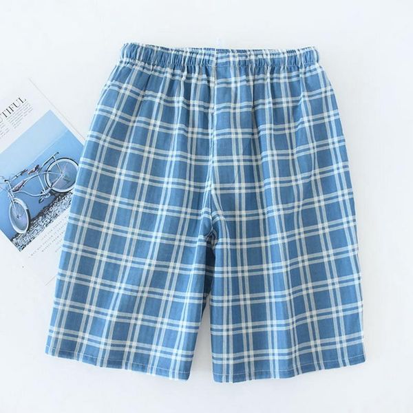 

summer soft breathable blue color shorts trousers sleep comfortable home plaid trousers casual shorts 2020, White;black