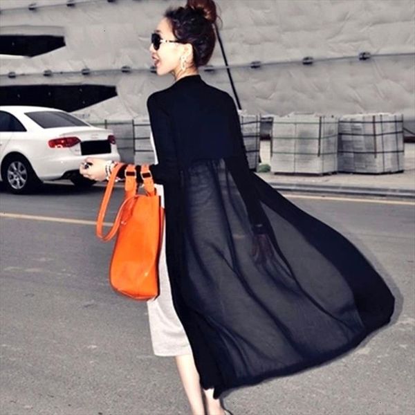 

wholesale summer korea sunscreen cardigans generation seoul cardigan lace thin long easy loose blouses woman drop shipping, White