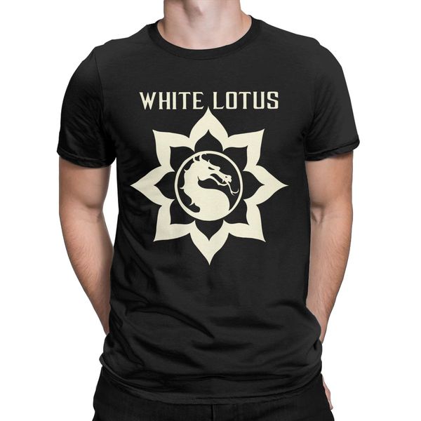 

sport mortal kombat x white lotus men t shirt vintage tees short sleeve crewneck t-shirts pure cotton graphic printed