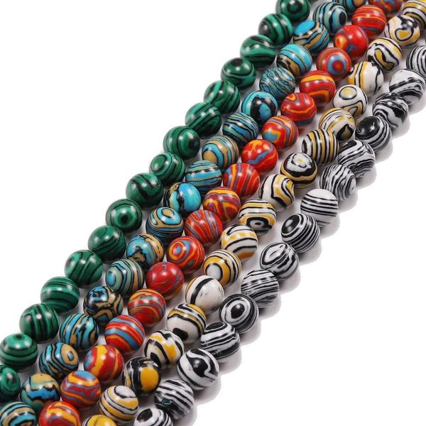 

1strand lot 4 6 8 10 12 mm striped malachite stone beads round loose spacer charm bead for jewelry making diy necklace h bbycwe