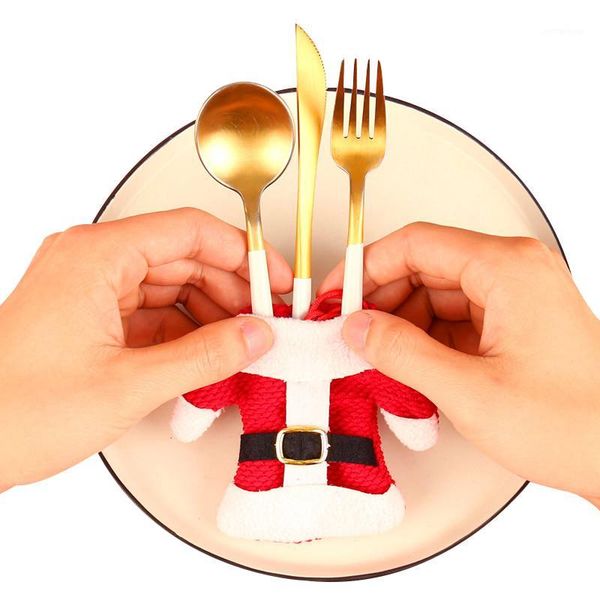 

christmas decorations santa silverware holders pockets dinner decor1