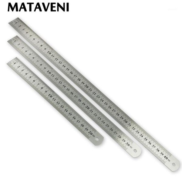 

stainless steel metal ruler 15/20/30/40cm metric rule precision double sided measuring tool sewing tool accessory1, Black