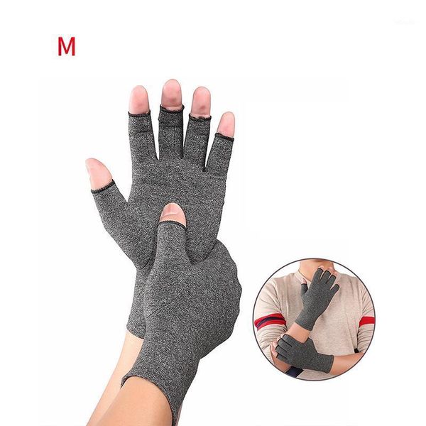 

wrist support 1 pair compression arthritis gloves cotton joint pain relief hand brace women men therapy wristband breathable1, Black;red