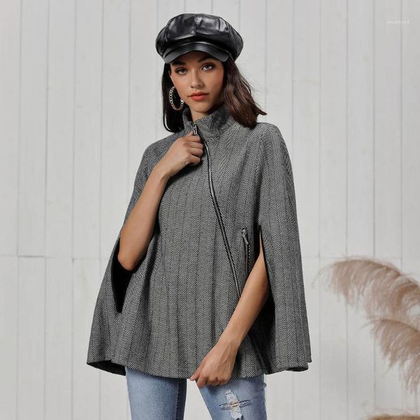 

womens winter zipper cloak jackets fashion sleeve coat elegant jacket overcoat outwear ladies basic jacket street coat #8291, Black;brown