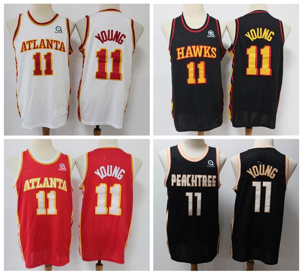 

men's trae 11 young jersey trae young #11 2020 stitched vancouver vintage black basketball jerseys 822, Black;red