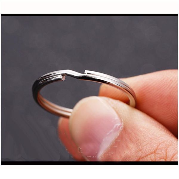 

10/40pcs 20/25mm polished silver color keyring keychain split key rings link circle women men diy key chains acc qylort