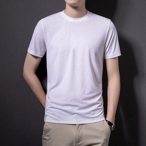 

rfluf рубашка лето новая раунда шея короткая корейская мужской рукав версия тонкая тонкого цвета tsolid молодых мужчины футболка дно 2020 cy, Blue