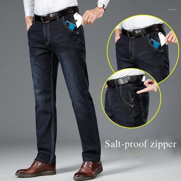 

2020 new classic jeans blue thin section advanced stretch loose straight denim trousers men's brand large size 40 42 441