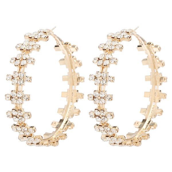 

hoop & huggie women earrings fashion diamond alloy simple style gold silver lady party, Golden;silver