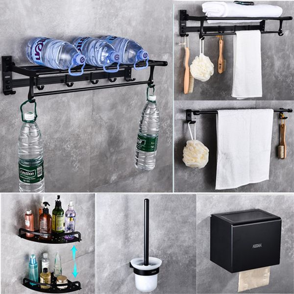 

cody space aluminum bathroom set space aluminum towel rack bathroom hardware black pendant set towel rack factory direct sales