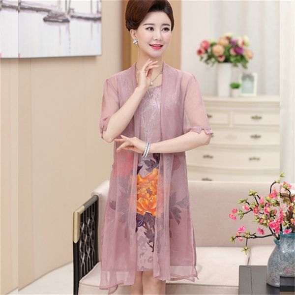

2021 new pink printing chiffon robes elegant floral dress from vintage veran dresses 5xl 6xl sukienka kj040 ccpb, Black;gray