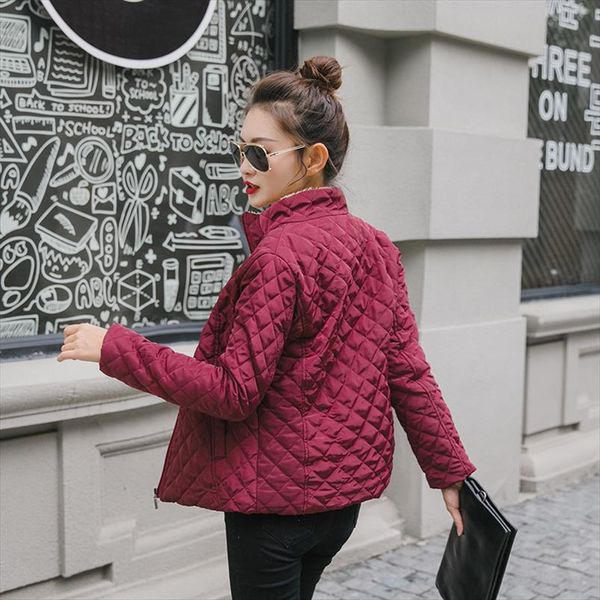 

spring new ветровки basic куртки женщины женщины зима плюс velvet пальто хлопок зимняя куртка женская верхняя одежда пальто сплошной цвет, Black