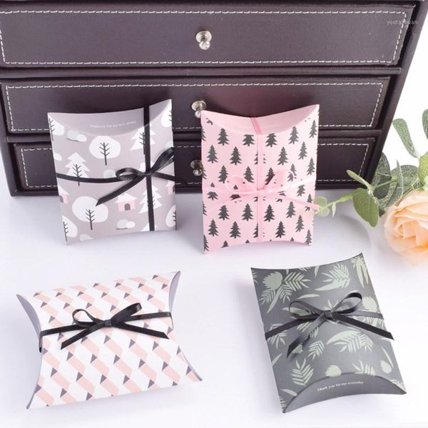 

gift wrap 5pcs/10pcs 10x8x2.4cm korean jewelryl packaging pillow box spot wholesale small package folding paper color custom1