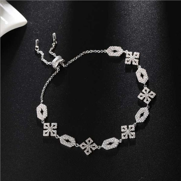 

link, chain women fashion net red ladies zircon retro bracelets, Black