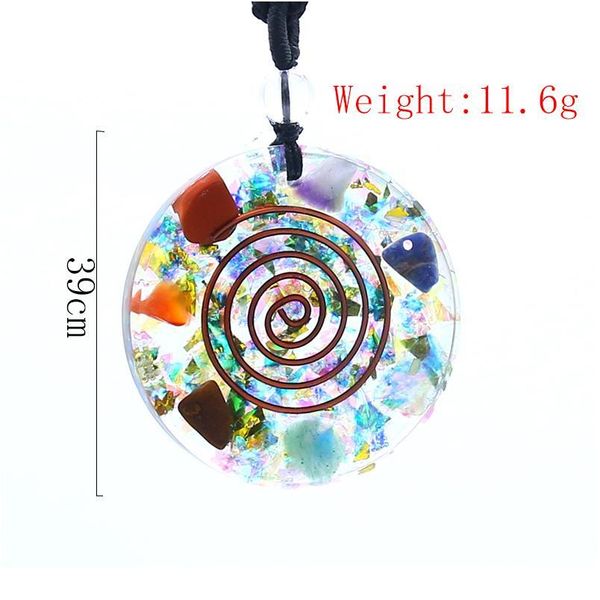 

new fashion seven vein energy pendant necklace men's energy healing pendant rainbow crystal stone ladies qylyfw, Black