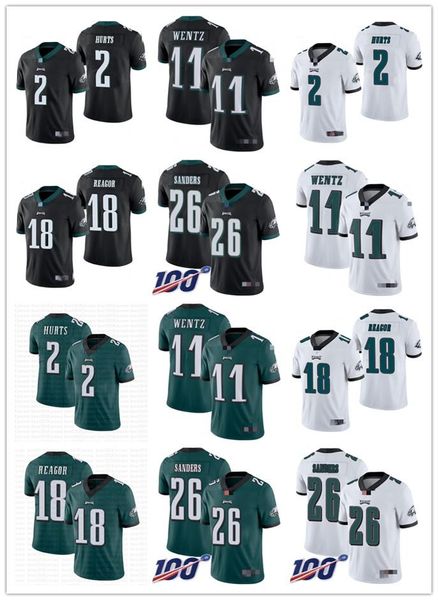 

mens womens youth philadelphia eagles 11 carson wentz 26 miles sanders 24 howard 2 jalen hurts 18 jalen reagor football jerseys, Black;red