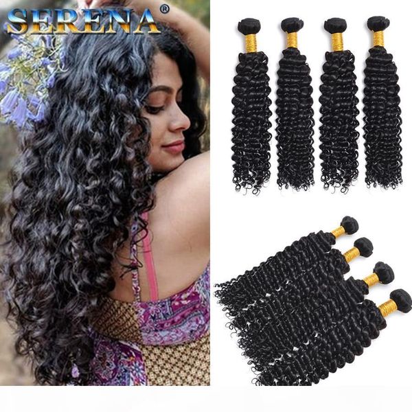 

indian deep curly weave virgin human hair bundles peruvian kinky curly hair weaves 3 bundles deep wave brazilian human hair extensions, Black
