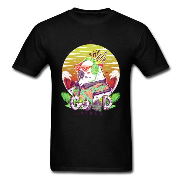 

funny hipster polly wants good vibes trendy cartoon print hip hop tees black clothes sport hooded sweatshirt hoodie t shirt