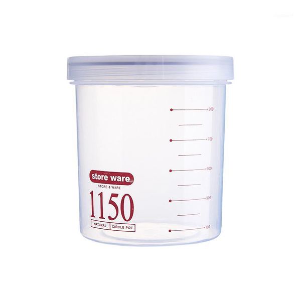 

big deal kitchen storage bottle with lid sealed large capacity cereal bottle box transparent plastic can red 1150m1