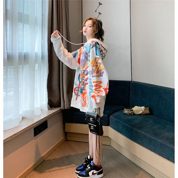 

harajuku sweatshirt hoodie sleeve cute doodling print hoodies long pullover autumn loose females women funny oversized tamqm, Black