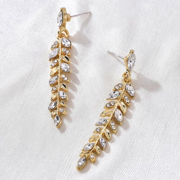 

stud style fashion temperament gold leaf wheat ear earrings tiny female wedding jewelry gift, Golden;silver