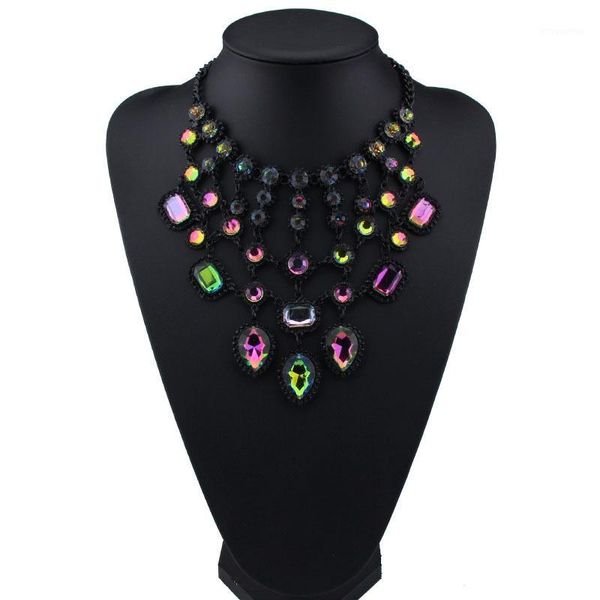 

women luxury multicolor long necklace tassel femme vintage maxi statement neckalce pendant beads collier fashion jewelry1, Golden;silver