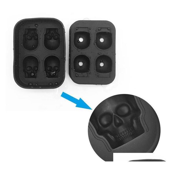 

cavity skull head 3d mold skeleton skull form wine cocktail ice sile cube tray bar accessories candy mould wine jllzii jjxh