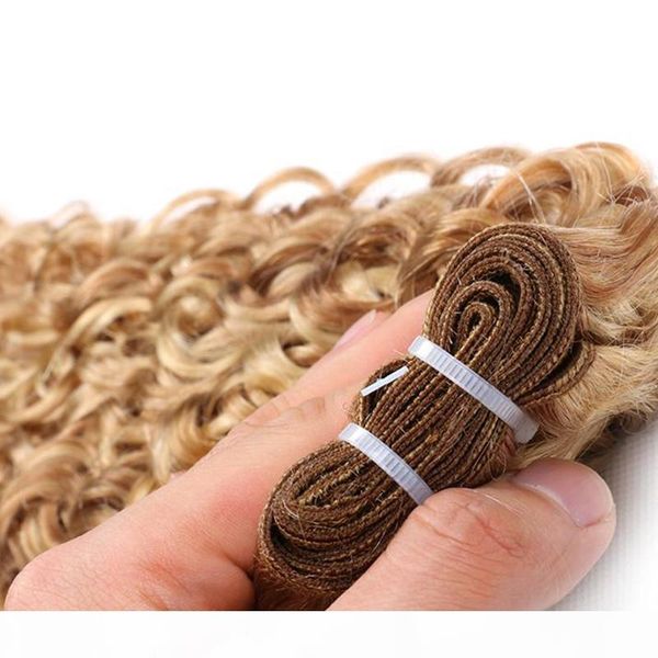 

100g piece 4pcs lot 27 613 mixed color 14-24 inch mixed color 27 613 virgin water wave hair weave, Black