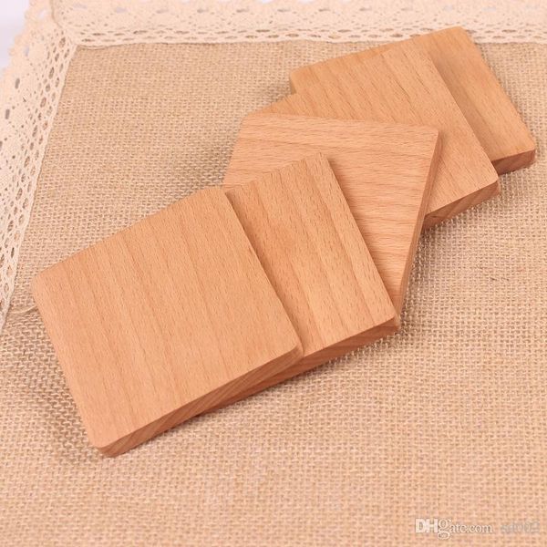 

novelty cup mats heat insulation coasters vintage style non slip round shape wooden tableware pad for kitchen use 4 5ss zz