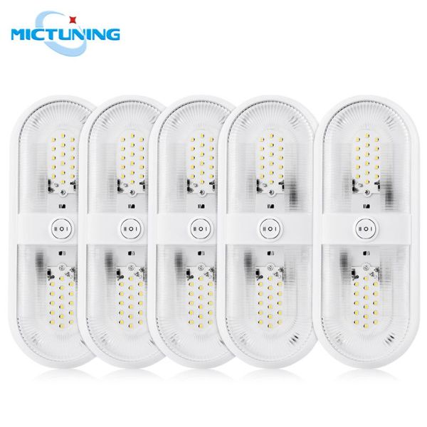 

mictuning 5шт 10-24v led rv потолка двойной плафон rv внутреннее освещение лампы с 3-позиционный переключатель для автомобиля трейлер camper