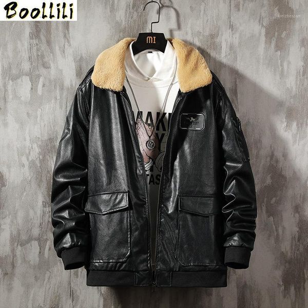 

retro motorcycle leather jacket men fleece autumn winter fashion pu leather thick coat male plus size m-4xl mens jacket1, Black