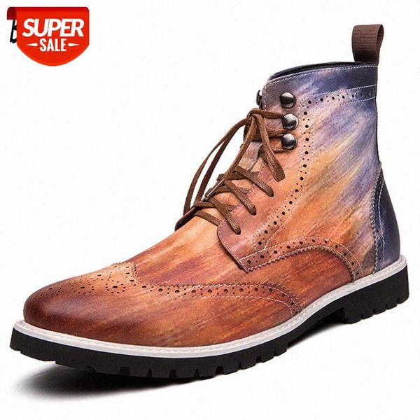 

classic men's boots italian style men's shoes fashion brand moccasin comfortable breathable leather boots size 38-48 #bi01