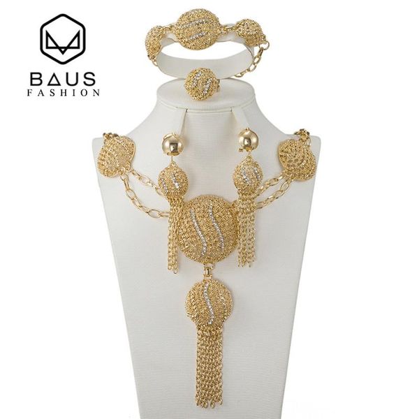 

baus 2020 fashion dubai jewelry sets bridal gift nigerian wedding african gold-color jewelry set wholesale design accessories, Silver