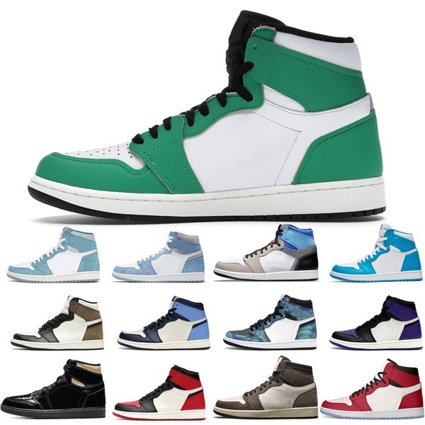 

brand new 1s man's basketball shoes turbo green hyper royal unc dark mocha obsidian tie dye court purple toe cactus jack chicago twist