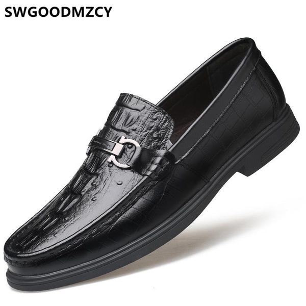 

crocodile shoes loafers italian elegant shoes for men formal leather for men fashion zapatos oxford hombre mocassin homme, Black