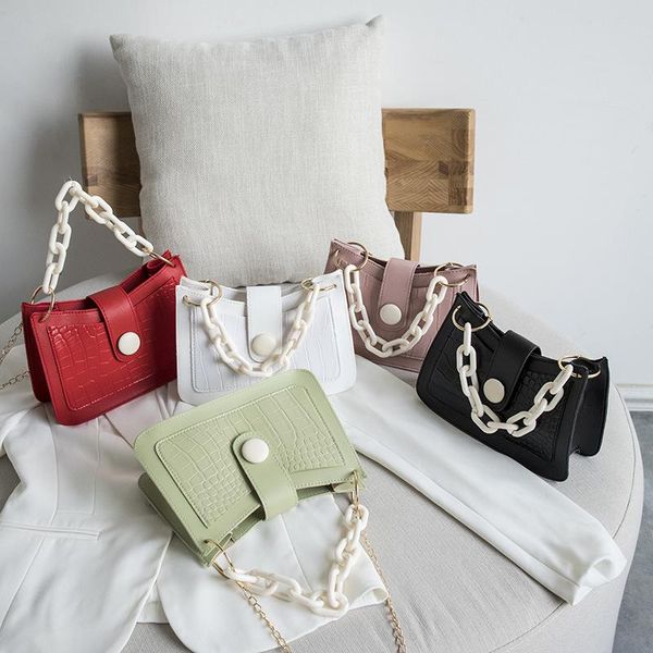 

cross body women bag 2021 fashion shoulder messenger lady crossbody bags chain crocodile pattern small square handbag girl