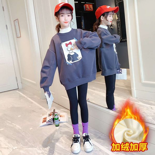 

girls plush thickened cn82000 net red children's sweater, Black