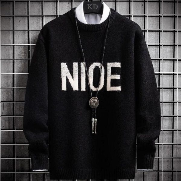 

2020 new cotton sweater men winter thick warm mens christmas jumper soft knitwear male pullovers sweaters pull, White;black