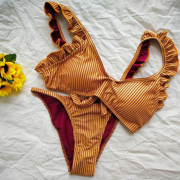 

ginger strips swimsuits women summer beachwear sets triangle female bathing set girls 2021 maillot de bain femme women bikinis, Gray