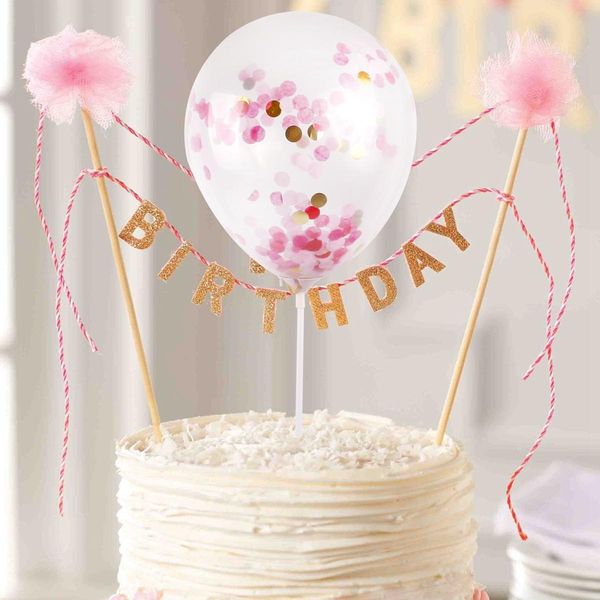 

fengrise 5inch confetti balloon birthday cake decoration birthday party cup cake accessory baby shower birthday party decoration wmtbmv